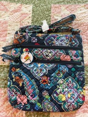 Vera Bradley Navy Toy Story Quilted Crossbody with Colorful Character Print